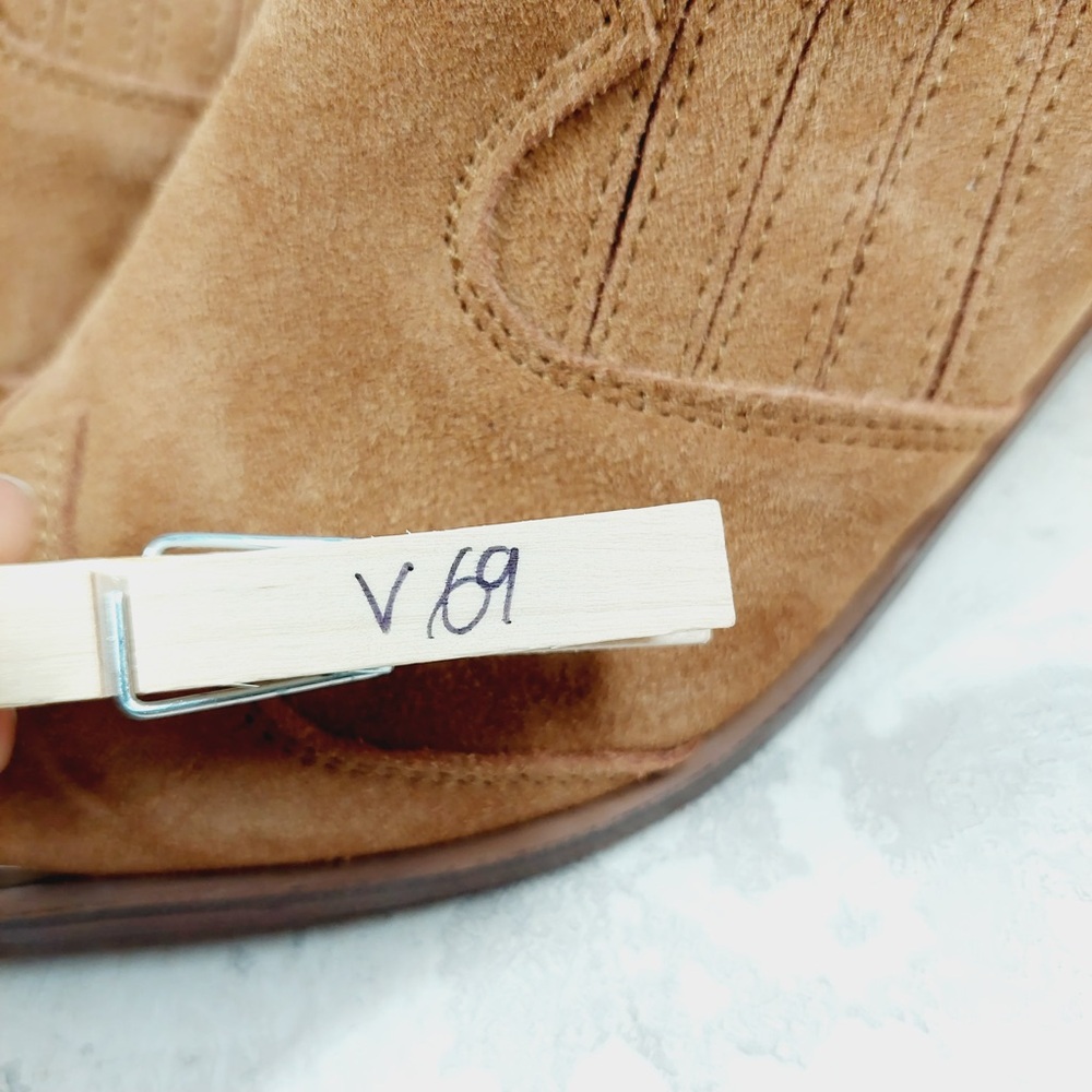 NEW Chinese Laundry Los Angeles Tan Brown Leather Western Mules V69 - Picture 12 of 12